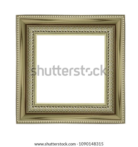 Silver vintage vintage picture and photo frame isolated on white background