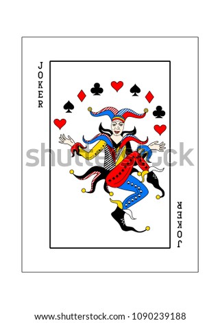 the illustration - playing card for poker - joker.