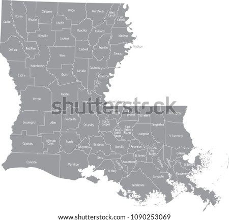 LOUISIANA-COUNTY-MAP Stock Vector Images - Avopix.com