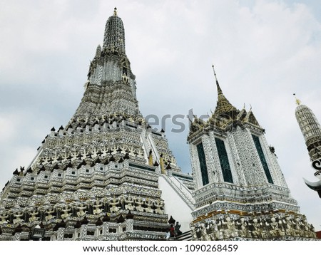 Wat Arun temple , Bangkok,Thailand. This picture is soft focus that is background or wallpaper. This image was taken in 14 th May 2018.