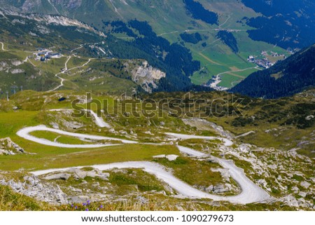 Mountain and glacier landscape in Tirol. Austria, region of Hintertux.