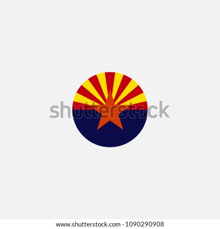 Arizona Circle Flag  Vector Illustration
