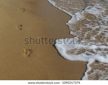 Kid step by the beach