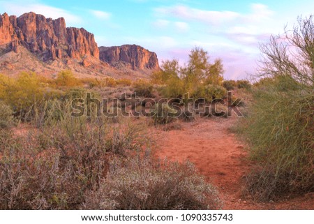 The Superstition Mountains are an arizona icon east of Phoenix. Popular with hikers, outdoors enthusiasts and photographers. The mountains of rock are surrounded by vast desert state land many visitor