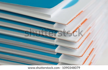 Stack of report paper documents for business desk, Business papers for Annual Report files, Document is written,presented. Business offices concept, soft focus