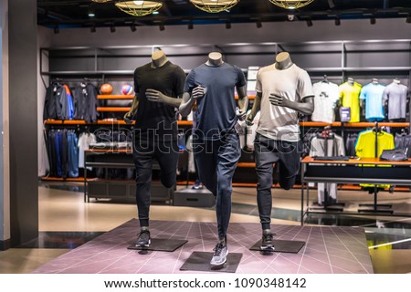 sport clothes store in shopping mall Royalty-Free Stock Photo #1090348142