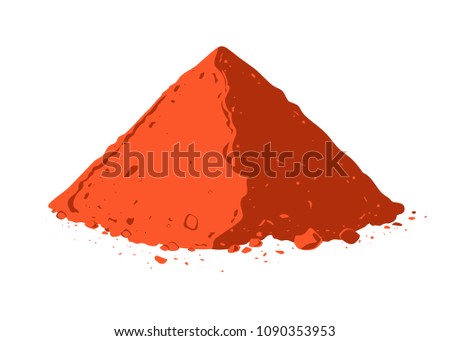 Pile of red paprika. Ground chili pepper. Powdered pepperoni. Royalty-Free Stock Photo #1090353953