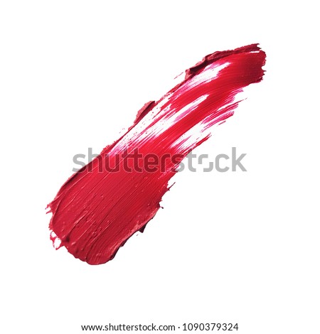 Isolated red lipstick sample on white background