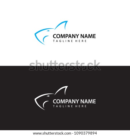 shark logo template design vector