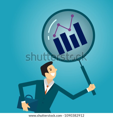 Business illustration concept of businessman looking for opportunity invest business. business concept illustration.