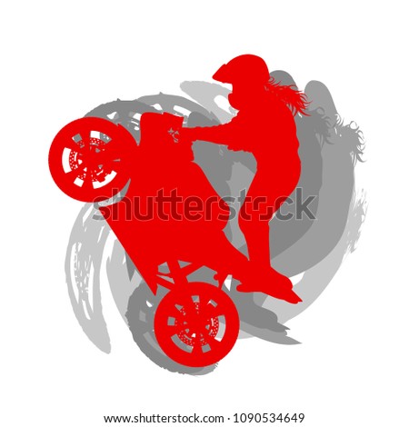 Motorcycle freestyle driver vector background isolated on white