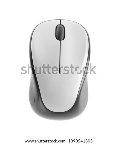 Modern computer mouse on white background Royalty-Free Stock Photo #1090541303