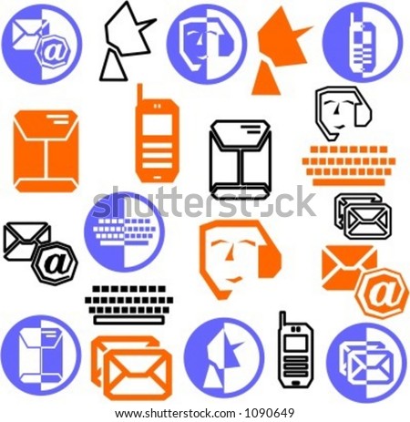 A set of 21 communication icons.