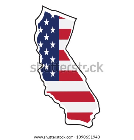 Isolated map of the state of California