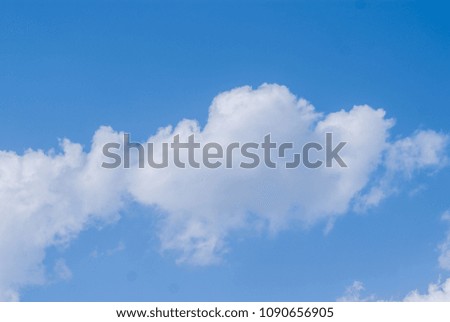 White cloud close up in blue sky for background