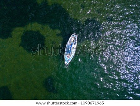 Aerial - Yacht on Mooring