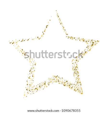 Vector luxury gold star. Element for advertising poster for restaurant, boutique and cafe, jewelry, fashion and party. Flat cartoon vector illustration. Objects isolated on a white background.