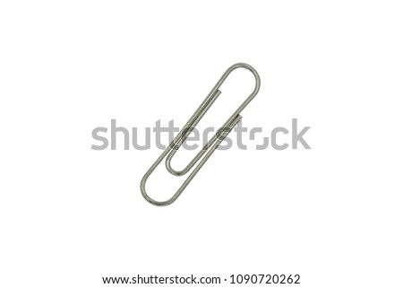 stationery office Paper clip on a white background