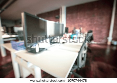 Bokeh background of open plan office