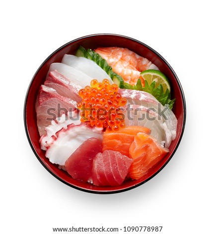 Kaisen-Don(a bowl of rice with sashimi on top) Royalty-Free Stock Photo #1090778987