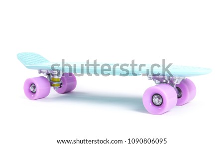 plastic skateboard isolated on white background