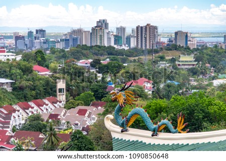 cebu city view from Taoist temple in cebu city, Philippines Royalty-Free Stock Photo #1090850648