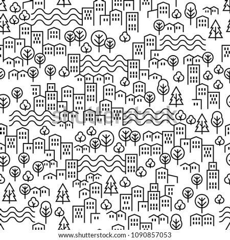 Seamless modern city pattern vector