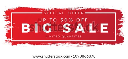 brush sale banner vector  Royalty-Free Stock Photo #1090866878