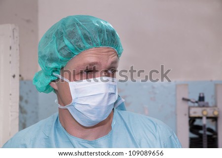 Surgeon making some thoughts about coming difficult surgery