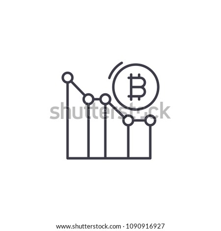 Bitcoin price analytics linear icon concept. Bitcoin price analytics line vector sign, symbol, illustration.