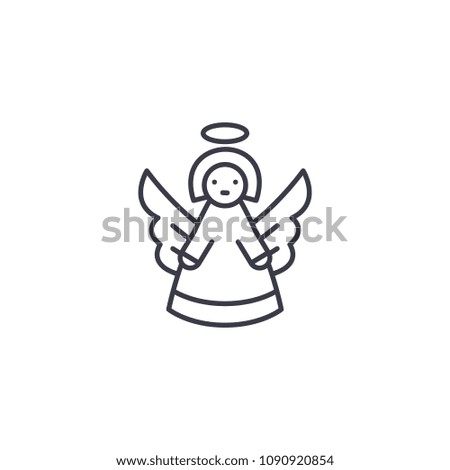 Angel linear icon concept. Angel line vector sign, symbol, illustration.