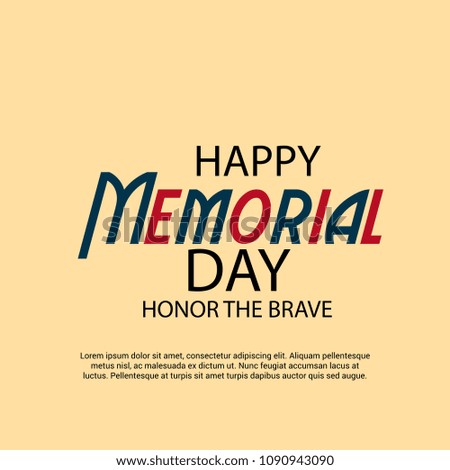 Vector illustration of a Background for Happy Memorial Day.