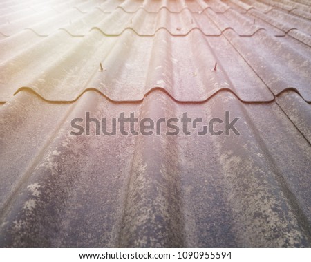 Old roof, sunlight on the left