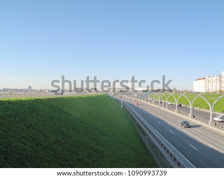 motorway in a sunny city