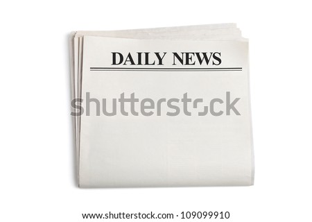 Daily News, Blank Newspaper with white background Royalty-Free Stock Photo #109099910