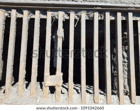 manhole cover metal lattice for water drain on the road