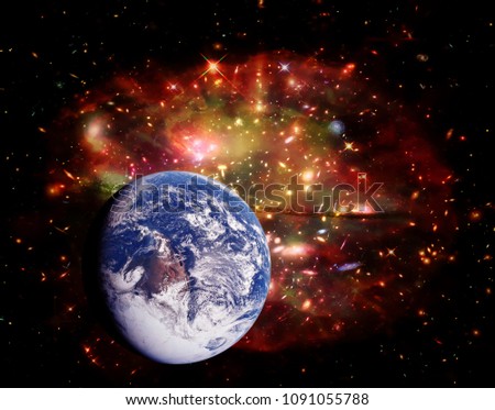 Abstract space background with earth. The elements of this image furnished by NASA.
