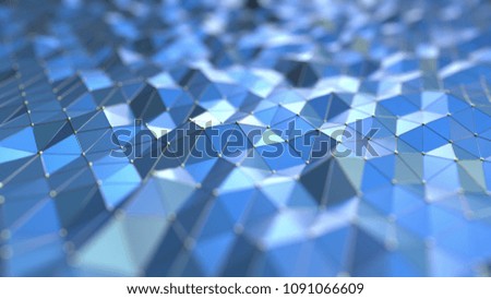 Blue polygonal background. 3D rendering