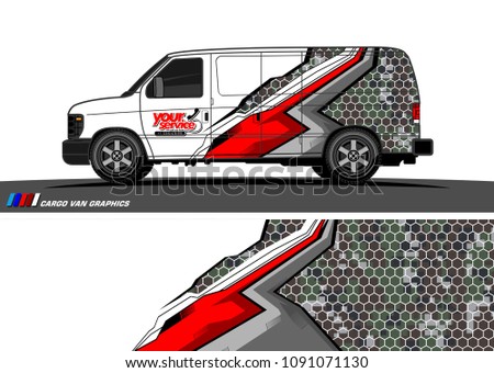 Van wrap design vector. abstract background for vehicle vinyl branding
