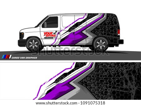 van wrap graphic vector.  abstract background for vehicle vinyl branding