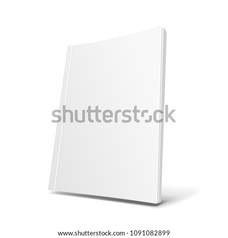 Blank Cover Of Magazine, Book, Booklet, Brochure. Illustration Isolated On White Background. Mock Up Template Ready For Your Design. Vector EPS10 Royalty-Free Stock Photo #1091082899