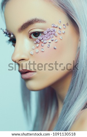 Fashion woman with creative make-up