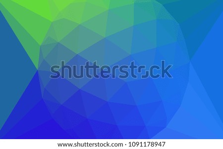 Light Blue, Green vector abstract polygonal background with a gem in a centre. Elegant polygonal illustration with gradient. Completely new template for your banner.