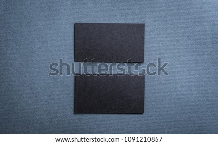 Black blank business card template on dark background. Corporate templates. Company style design.