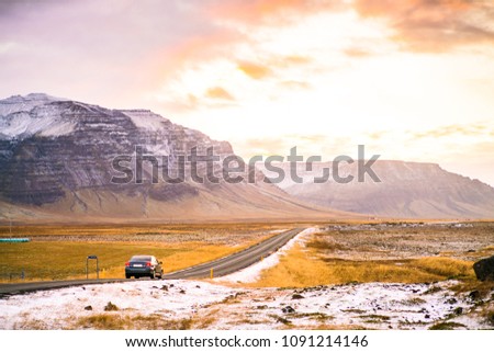 Route 1 or Ring Road (Hringvegur), a national road that runs around Iceland and connects most of the inhabited parts of the country