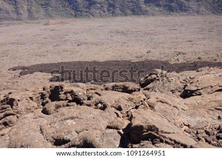 Typical basalt magma in the crator of Piton de la Fournaise, La Réunion, Indian Ocean