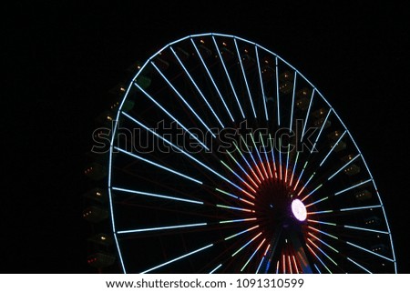 Ferris Wheel Silhouette at Night