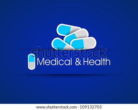 Medical and health background with capsules. EPS 10. Royalty-Free Stock Photo #109132703