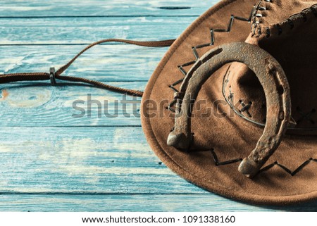 American West still life with old horseshoe