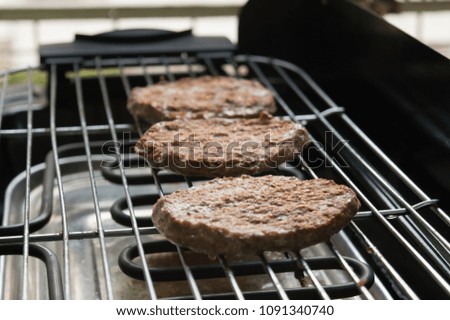 Hamburgers on electric grill